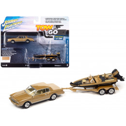 1980 Chevrolet Monte Carlo Light Camel Gold Metallic with Bass Boat and Trailer Limited Edition to 7264 pieces Worldwide 