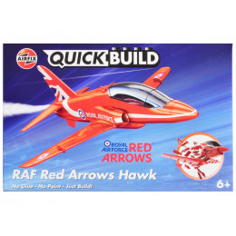Skill 1 Model Kit Royal Air Force Red Arrows Hawk Aircraft Red Snap Together Painted Plastic Model Airplane Kit by Airfix Quickbuild
