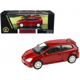 2001 Honda Civic Type R EP3 Milano Red 1/64 Diecast Model Car by Paragon Models