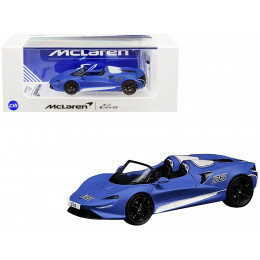 McLaren Elva Convertible #26 Matt Blue with White Stripes and Extra Wheels 1/64 Diecast Model Car by CM Model