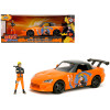 2001 Honda S2000 Orange with Gray Top and Graphics and Naruto Diecast Figure