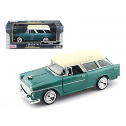 1955 Chevrolet Nomad Green 1/24 Diecast Model Car by Motormax