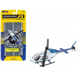 Bell 206 Jetranger Helicopter White and Blue 