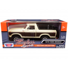 1978 Ford Bronco Ranger XLT with Spare Tire Cream and Brown with Black Camper Shell 