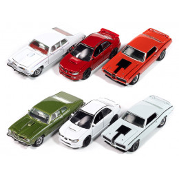 Johnny Lightning Collector's Tin 2024 Set of 6 Cars Release 2 Limited Edition 1/64 Diecast Model Cars by Johnny Lightning