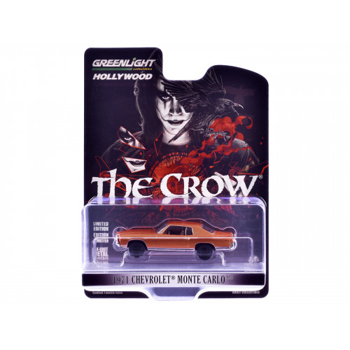 1971 Chevrolet Monte Carlo Orange Metallic 'The Crow' (1994) Movie 'Hollywood Series' Release 43 1/64 Diecast Model Car by Greenlight