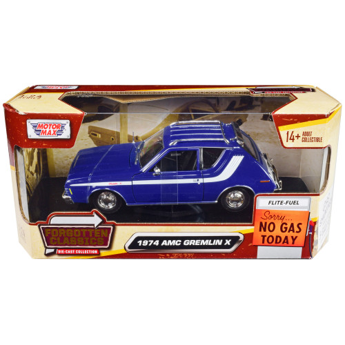 1974 AMC Gremlin X Blue with White Stripes and Roof Rack 