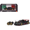 Pagani Imola Black Carbon with Italian Flag Stripes with Extra Wheels 1/64 Diecast Model Car by CM Model