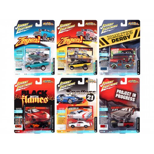 'Street Freaks' 2021 Set A of 6 Cars Release 4 1/64 Diecast Model Cars by Johnny Lightning