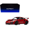 Porsche 911 (991.2) GT2 RS Weissach Package Guards Red with Carbon Stripes 1/18 Model Car by Autoart