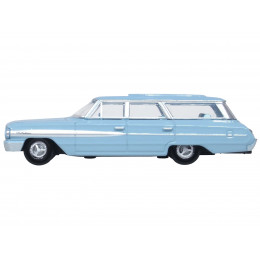 1964 Ford Country Sedan Skylight Blue 1/87 (HO) Scale Diecast Model Car by Oxford Diecast