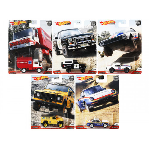 'Wild Terrain' 5 piece Set 'Car Culture' Series Diecast Model Cars by Hot Wheels
