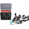 Formula One F1 Pit Crew 7 Figurine Set Team Black for 1/18 Scale Models by American Diorama