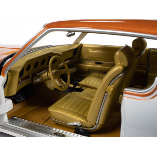 1969 Pontiac Royal Bobcat Grand Prix Model J Cameo White with Firefrost Gold Hood and Top with Gold Interior 