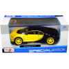 Bugatti Chiron Yellow and Black 1/24 Diecast Model Car by Maisto