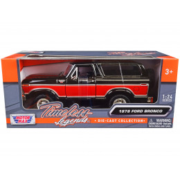1978 Ford Bronco Ranger XLT with Spare Tire Black and Red 