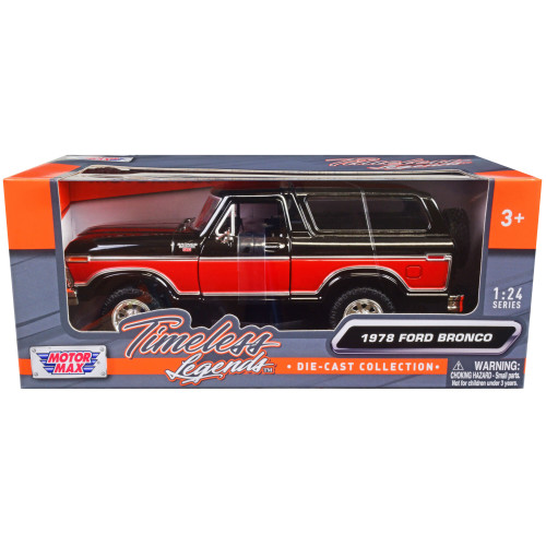 1978 Ford Bronco Ranger XLT with Spare Tire Black and Red 