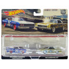 1969 Ford Torino Talladega #25 White and Blue with Red Top and 1966 Chevrolet Chevelle #86 Gold with White Top