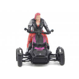 Can-Am Ryker 3-Wheel Motorcycle Pink Punk and Black with Driver Figure 1/32 Diecast Model by BRP Models