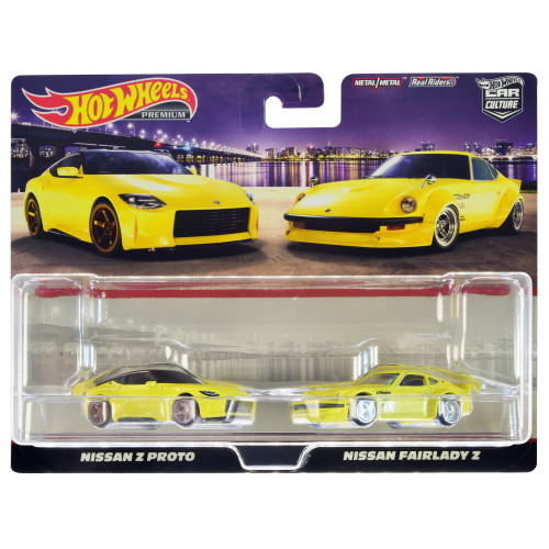 Nissan Z Proto Yellow with Black Top and Nissan Fairlady Z Yellow 