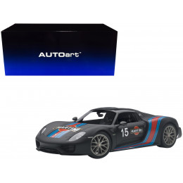 Porsche 918 Spyder Weissach Package Black/ Martini Livery #15 1/18 Model Car  by Autoart