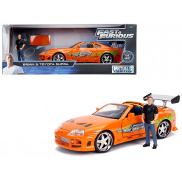 Toyota Supra Orange Metallic with Brian Diecast Figurine 