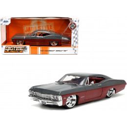 1967 Chevrolet Impala SS Gray and Burgundy with Burgundy Interior 