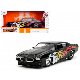 1971 Pontiac GTO Black with Flame Graphics 