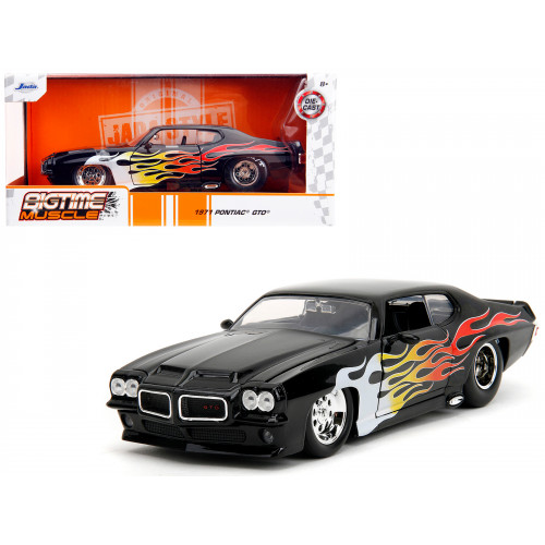 1971 Pontiac GTO Black with Flame Graphics 