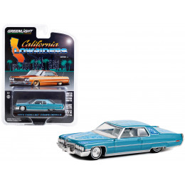 1972 Cadillac Coupe DeVille Custom Light Blue Metallic with White Interior and Graphics 