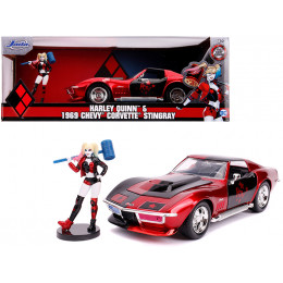 1969 Chevrolet Corvette Stingray with Harley Quinn Diecast Figurine 