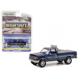 1987 Ford F-250 XLT Lariat Pickup Truck Blue with Stripes and Blue Interior 