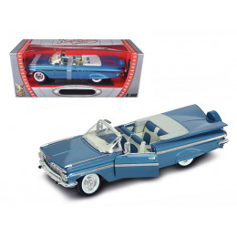 1959 Chevrolet Impala Convertible Blue 1/18 Diecast Model Car by Road Signature
