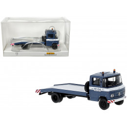 1968 Mercedes-Benz L 608 D Flatbed Truck Blue with White Stripes 