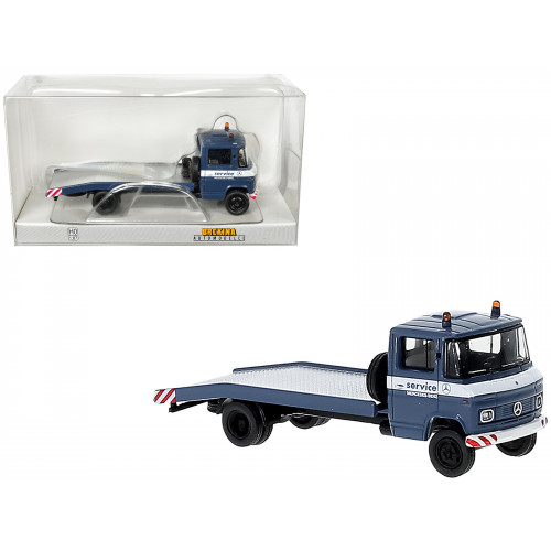 1968 Mercedes-Benz L 608 D Flatbed Truck Blue with White Stripes 