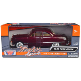 1949 Ford Coupe Burgundy 1/24 Diecast Model Car by Motormax