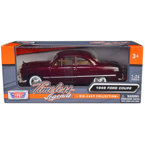 1949 Ford Coupe Burgundy 1/24 Diecast Model Car by Motormax