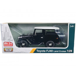 Toyota FJ40 Land Cruiser Black with White Top 1/24 Diecast Model Car by Motormax