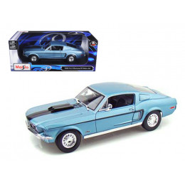 1968 Ford Mustang CJ Cobra Jet Blue 1/18 Diecast Model Car by Maisto
