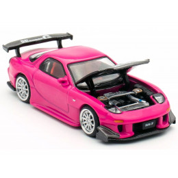 Mazda RX-7 Widebody RHD (Right Hand Drive) Pink with Carbon Hood 