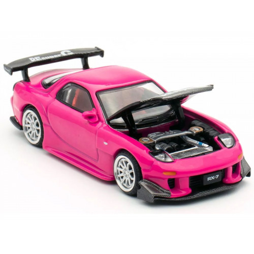 Mazda RX-7 Widebody RHD (Right Hand Drive) Pink with Carbon Hood 