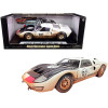 1966 Ford GT-40 MK II #98 White with Black Hood After Race (Dirty Version) 1/18 Diecast Model Car by Shelby Collectibles