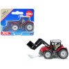 Massey Ferguson Tractor with Front Loader Red with Silver Top Diecast Model by Siku