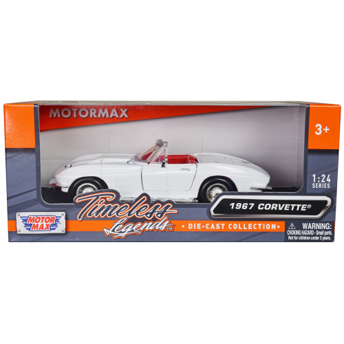 1967 Chevrolet Corvette C2 Convertible White with Red Interior 