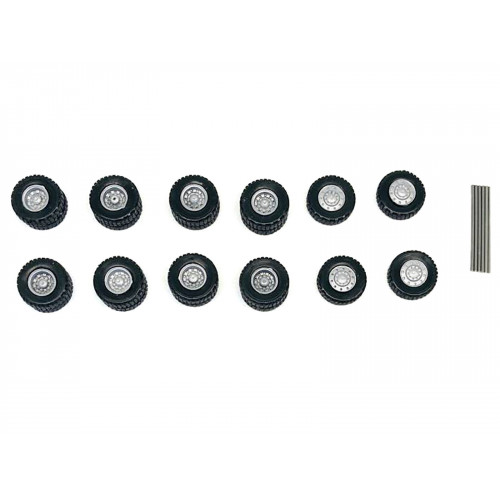 All-Terrain Wheel Sets (2 Front and 4 Rear) 1/87 (HO) Plastic Model by Promotex