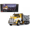 Kenworth T880 Day Cab with Rogue Transfer Dump Body Truck Yellow with White and Chrome 1/64 Diecast Model by DCP/First Gear