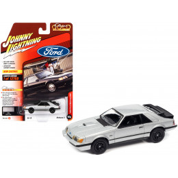 1986 Ford Mustang SVO Silver Metallic with Black Stripes 