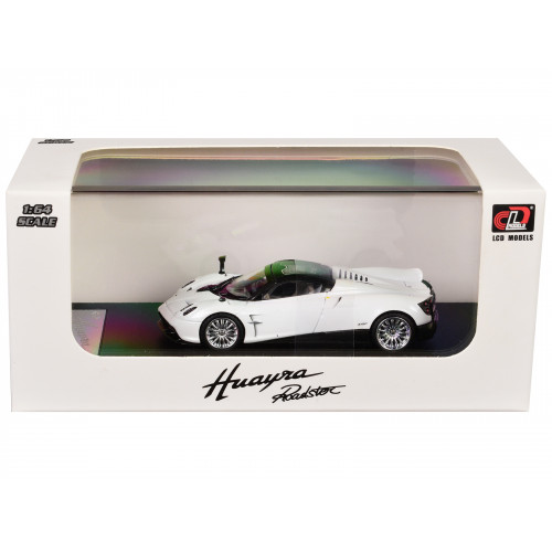 Pagani Huayra Roadster White Metallic with Black Top 1/64 Diecast Model Car by LCD Models