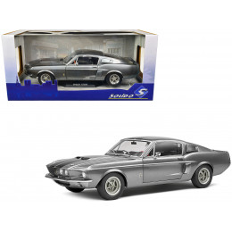1967 Shelby GT500 Gray Metallic with Black Stripes 1/18 Diecast Model Car by Solido
