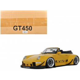 2023 Porsche 911 RWB Body Kit Yellow with Black Stripes 1/18 Model Car by GT Spirit